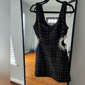 Zara tweed mini dress with pearls size S